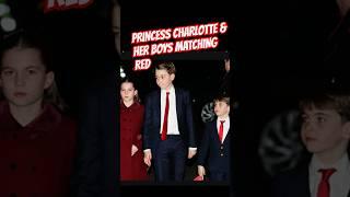 =PRINCE GEORGE PRINCE LOUIS. CHARLOTTE MATCHING RED WITH HER BOYS#royalfamily mia tindall CATHERINE