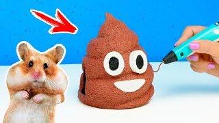 РИСУЮ EMOJI КАКАШКУ ТУАЛЕТ ДЛЯ ХОМЯКА  3D РУЧКОЙ | ДОМ ДЛЯ ХОМЯКА DIY