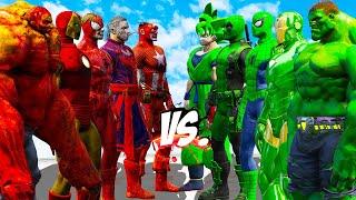 TEAM RED ZOMBIE VS TEAM GREEN (HULK, IRON MAN, SPIDER-MAN, DEADPOOL, GOKU) - EPIC SUPERHEROES WAR