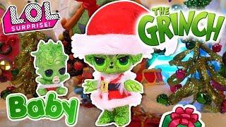 How THE GRINCH Stole Christmas Custom LOL Surprise DOLLS Easy Toys Movie DIY with BABY GRINCH