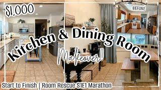 Unbelievable KITCHEN MAKEOVER 2024! Budget Dining Room & Kitchen | ROOM RESCUE S1E1