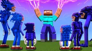 Titan STEVE vs EVERY Shin Sonic ! Minecraft PE