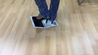 Girl trample and crush netbook laptop with high heels part 3