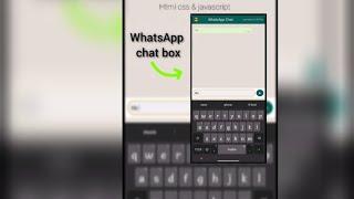 create a  WhatsApp Chat Box using HTML CSS & Javascript #clone  #whatsapp #box #chat