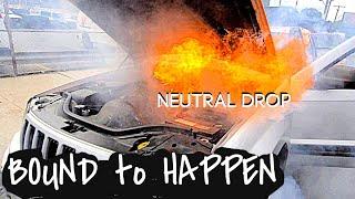 HEMI, 4x4 Burnout, Smoke & Fire Too! Only On NEUTRAL DROP!