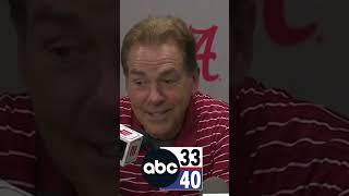 Nick Saban was in a good mood after beating Mississippi State