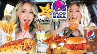 Trying NEW Taco Bell Steak and Bacon Grilled Cheese Burrito & Hardees Nashville Hot Chicken Sandwich