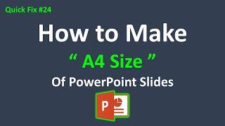 How to make PowerPoint silide page to a4 size | PowerPoint A4 Size Settings | PowerPoint Best Tricks