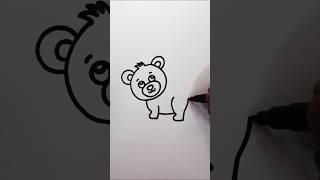 How to Draw a Bear | Easy Bear Drawing #shorts