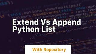 extend vs append python list