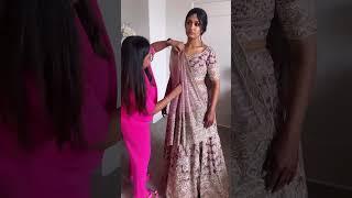 Traditional dupatta draping for a bride | Dolly Jain dupatta draping styles