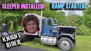 Screen Used Knight Rider Semi's Sleeper is Installed! Trailer Ramp Fabrication Started! Work Day #5!