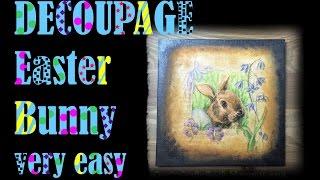 DIY very easy easter bunny - decoupage