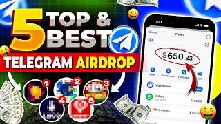 Top 5 Telegram Airdrops | Binance Airdrops Today | Telegram Crypto Mining Bot | Telegram Earn Money