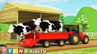 Farm Animal Houses Construction for Kids | Mini Excavator & Construction Trucks for Children