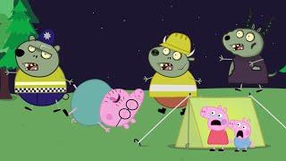 Scary Zombies In Peppa Pig Camping Night