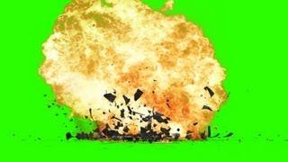 explosion with debris - green screen effects - free use