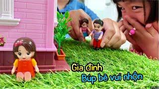 Fun family, toy cartoon. Family story for doll toys, entertainment for babie