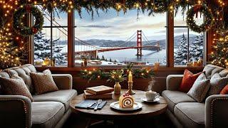 Cozy Winter Coffee Shop Ambience ️Smooth Christmas Jazz Music for Perfect Holiday & Stress Relief