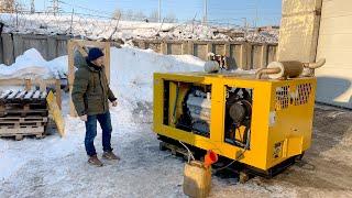 Укороченный дизельный компрессор КВ-12/12С ЧКЗ для буровой установки. Обзор и запуск