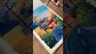 Summer sunset painting ️ #gouache