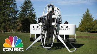 Bubba Watson Shows Off Jet Pack Golf Cart | Squawk Box | CNBC