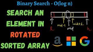 7. Search An Element in Rotated Sorted Array - Part 1 | O(log n) | 450 Sheet |  Develop Intuition