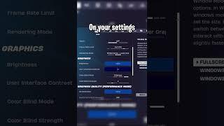 BEST Settings To BOOST FPS In Fortnite CHAPTER 5! #shorts