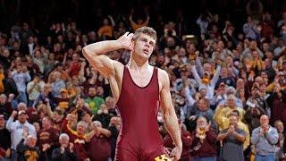 No. 8 Dylan Ness Pins No. 4 Dylan Alton, Gopher Wrestling Upsets Penn State 18-17