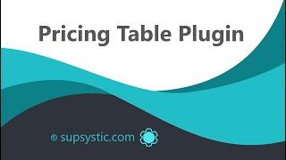 How to install, change and perform the Pricing table plugin by Supsystic