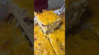 Breakfast Casserole always works for a group. This served 7 of us. #breakfastcasserole #food