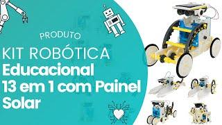 Kit Robótica Educacional 13 Robôs em 1 com Painel Solar