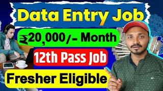 Data Entry Job 2025 | 12th Pass Data Entry Job | Fresher Can Apply