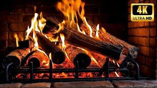  Crackling Fireplace 4K. Burning Fireplace Sounds. Relaxing Fireplace with Burning Logs #43