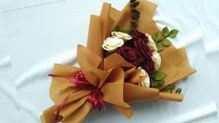 Tutorial Membungkus Bunga Flanel Menggunakan Kain Spunbond || Wrapping Felt Flowers