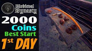 2000 Coins 1st Day BEST START GUIDE | Medieval Dynasty Tips | PC / Console Friendly