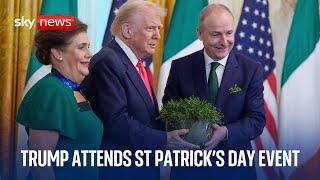 President Trump attends St Patrick's Day reception at the White House