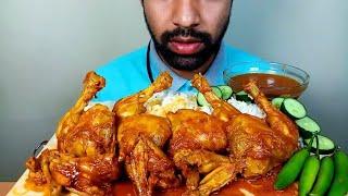 SPICY CHICKEN LEGS CURRY WITH RICE AND SALAD EATING SHOW@ Hungry Piran