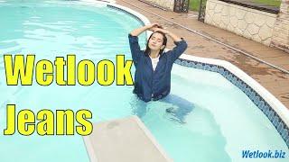 Wetlook swimming fully clothed | Wetlook jeans girl | Wet look Fun