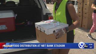 Food distribution at NBT Bank Stadium