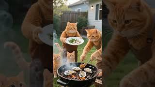 A Healing Day with a Ginger Cat Family| From Riding a Scooter to Grilling Oysters! Cat Cooking ASMR