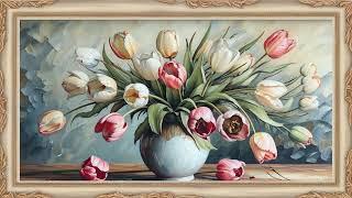 Spring TV Art Screensaver | 4K Framed Elegant Spring Floral TV Screensaver | Spring Screensaver