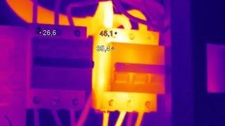 Проверка тепловизором дачного электрощита.