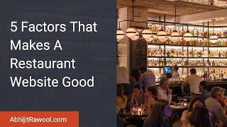 5 Factors That Makes A Restaurant Website Good