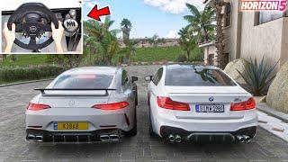 Forza Horizon 5 - BMW M5 F90 & Mercedes-AMG GT63 S 4-Door | Steering Wheel Gameplay (Ft. K3BAB)