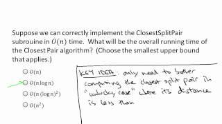 coursera - Design and Analysis of Algorithms I - 3.4 O(n log n) Algorithm for Closest Pair
