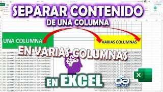 separar textos de una columna y pasarlo a varias columnas en Excel