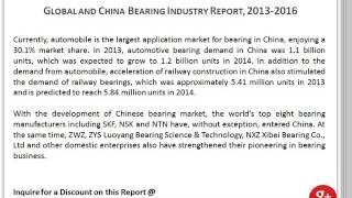 Global and China Bearing Industry Manufacturers SKF, NSK, ZWZ, NTN & ZYS, 2013-2016