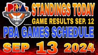 PBA standings today as of September 12, 2024 | Pba Game results | Pba schedule September 13, 2024