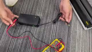 How to test the ebike battery charger voltage?